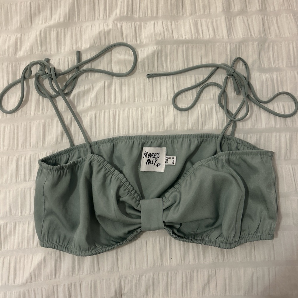 Princess Polly Ava Mint Green Crop size 8